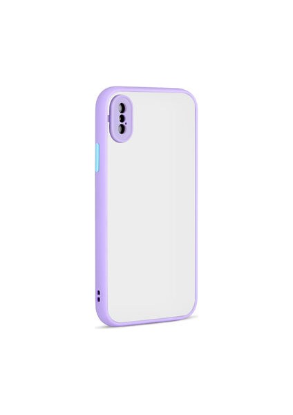iPhone x Kenarları Renkli Arkası Buğulu Şık Hux Silikon Kılıf
