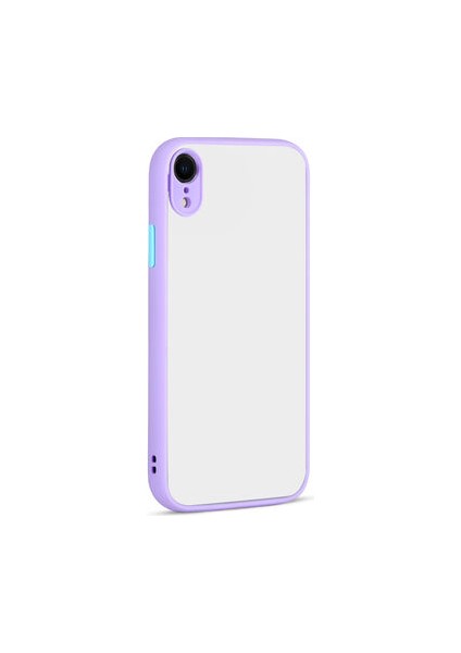 iPhone Xr Kenarları Renkli Arkası Buğulu Şık Hux Silikon Kılıf