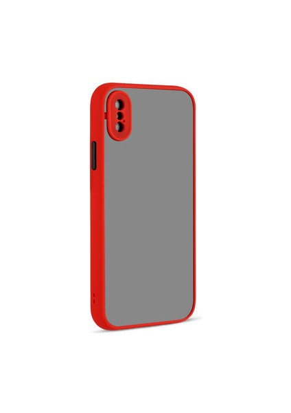 iPhone Xs Max Kenarları Renkli Arkası Buğulu Şık Hux Silikon Kılıf