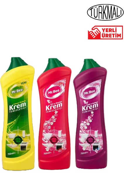 Yüzey Temizleyici Limon +Gül ve Manlya+Leylak Gardenya 750 ml x 3 Lü