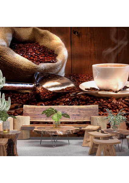 Fincan ve Kahve Çekirdeği Temalı Cafe