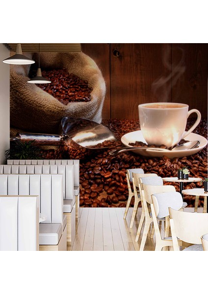 Fincan ve Kahve Çekirdeği Temalı Cafe