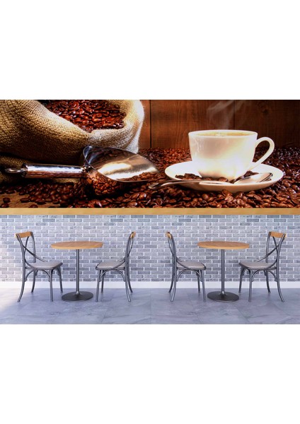 Fincan ve Kahve Çekirdeği Temalı Cafe