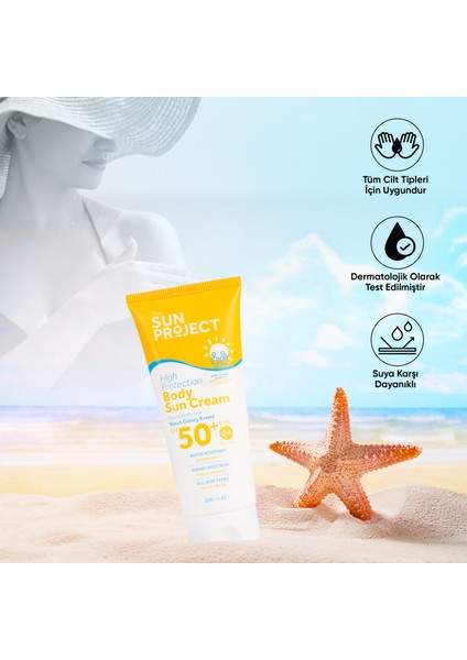 The Sun Project Yüksek Korumalı Suya Dayanıklı Aile Boyu Vücut Güneş Kremi 50+ Spf Pa++++ 200 ml