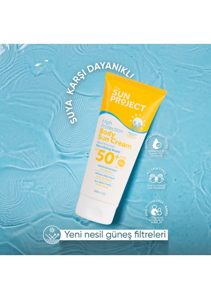 The Sun Project Yüksek Korumalı Suya Dayanıklı Aile Boyu Vücut Güneş Kremi 50+ Spf Pa++++ 200 ml