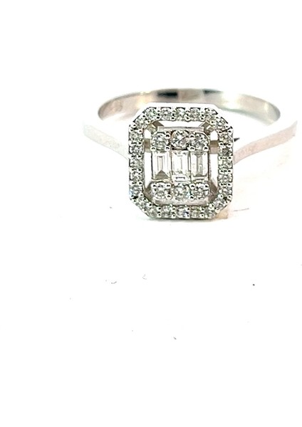 0,41 Ct 3,17 gr Baget Kesim Pırlanta Yüzük