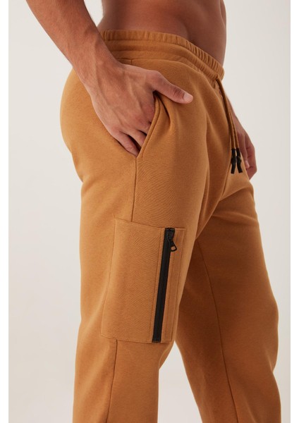 Erkek Fermuar Detaylı Eşofman Altı Kahverengi fırsatları