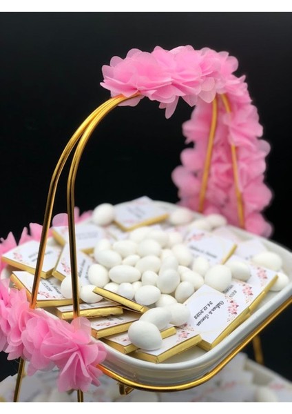 Iki Katlı Stand Kare 80 Adet Süslemeli Kız Isteme Çikolatası, Söz Nişan Çikolatası, fırsatları