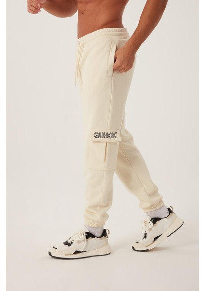 Erkek 3 Iplik Jogger Eşofman Altı Ekru