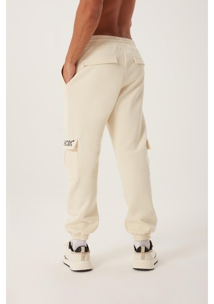 Erkek 3 Iplik Jogger Eşofman Altı Ekru fırsatları