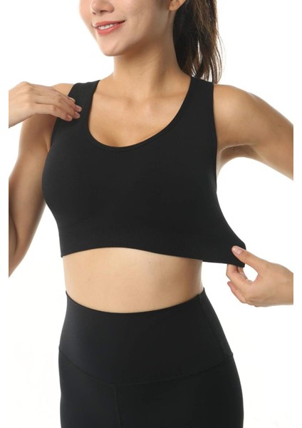 Kadın Orta Destekli Çarpraz Sırt Detaylı Kaplı Yoga Egzersiz Fitness Spor Sütyeni CRS002 modelleri