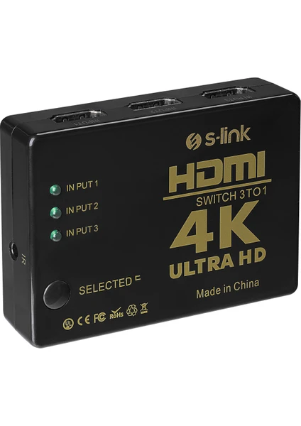 SL-HSW73 HDMI 3in1 Otomatik 3li Metal Switch