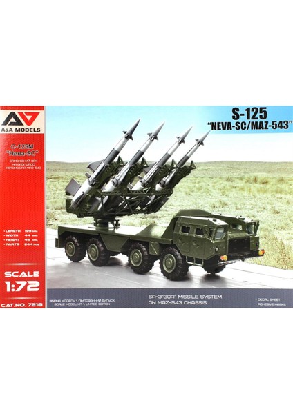 AAM7218 1/72 S-125SC MAZ-453 Mobil Hava Savunma Sistemi Plastik Model Kiti