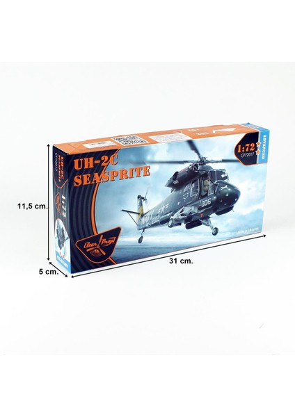 Clear Prop Models 72017 1/72 Ölçek, Kaman Uh-2c Seasprite Askeri Helikopter, Plastik Model Kiti