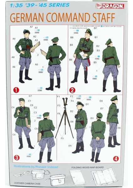 6213 1/35 Ölçek Alman Komutan Figürleri (1939-45) Plastik Model Kiti modelleri