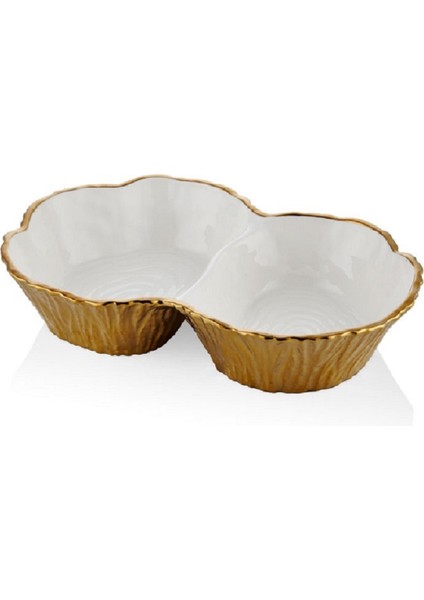 Unformed Beyaz -Gold Servis Kasesi 33X 26 cm