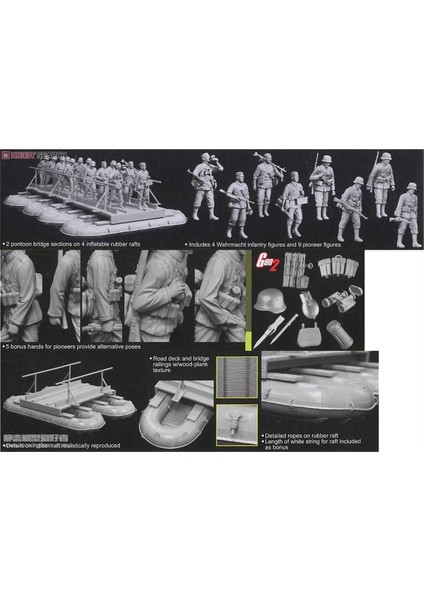 6532 1/35 Ölçek Alman Duba Seti ve Figürleri Plastik Model Kiti