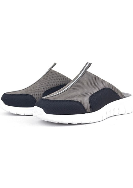 Hakiki Deri Gri Siyah Comfort Spor Terlik fırsatları