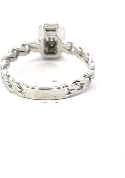 0,25 Ct 2,79 gr Örgü Kasa Baget Pırlanta Yüzük modelleri