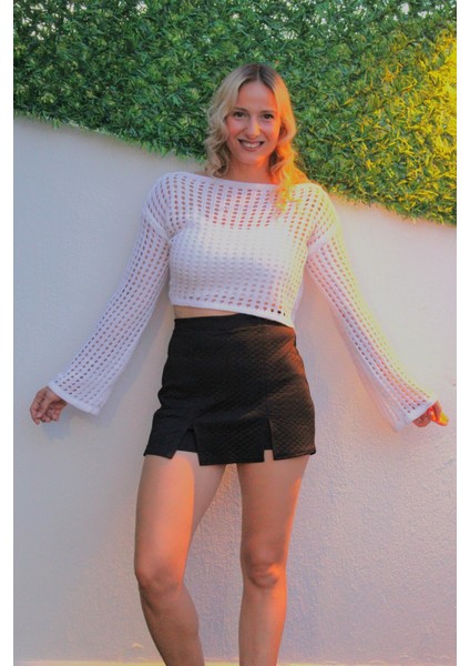 Desenli Şort Etek Siyah - 1335.100 fiyatları