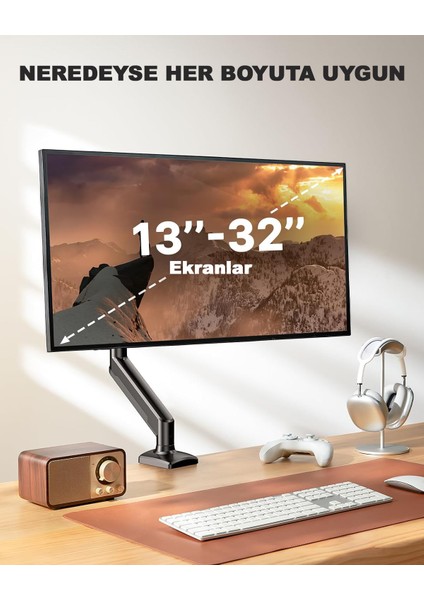 Monitör Standı Tek Kollu Monitör Standı 12-32 Inç Ekranlar Için Monitör Standı Ayarlanabilir Eğilebilir Bükülebilir Monitör Standı Ergonomik Monitör Standı Tek Monitör Kolu Monitör Stantı