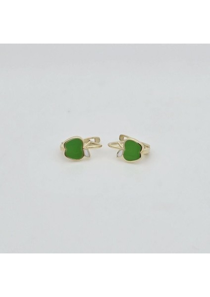 Çocuk Yeşil Elma Küpe Altın – KP00786