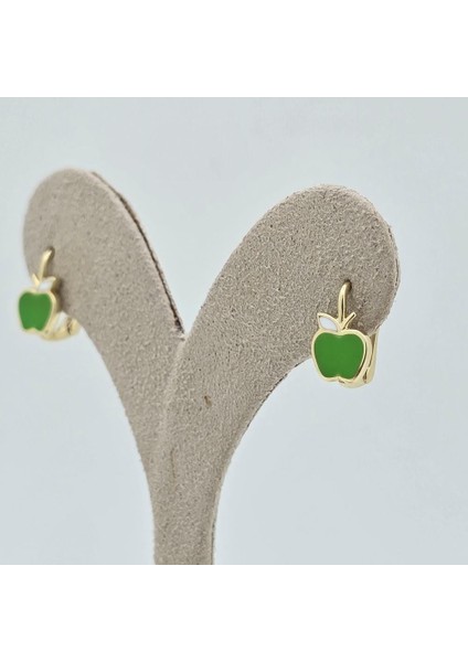 Çocuk Yeşil Elma Küpe Altın – KP00786 modelleri
