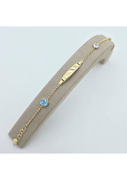 Nazar Boncuklu Çocuk Künye Altın – BLK0779