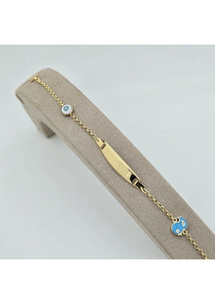 Nazar Boncuklu Çocuk Künye Altın – BLK0779 fırsatları