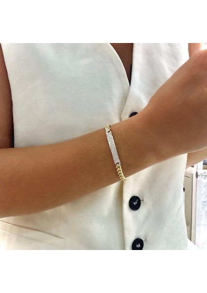Taşlı Gurmet Zincir Altın Bileklik – BLK0775
