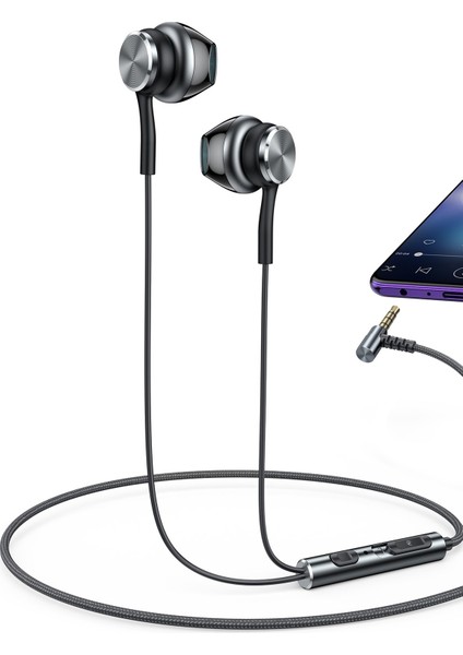 YH40 1.2m Yüksek Baslı 3.5mm Jaklı Kablolu Kulaklık - Siyah 379090