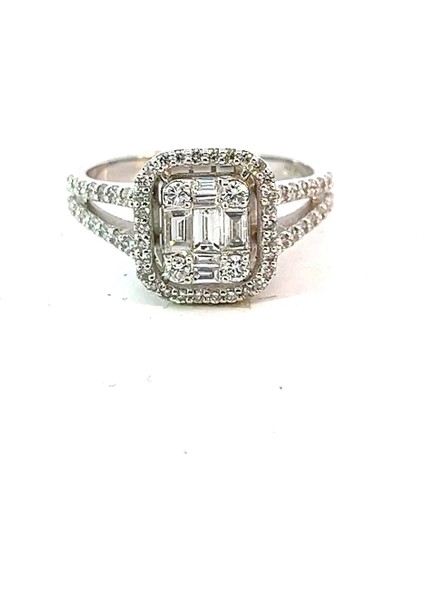 0,88 Ct 3,95 gr Yarımtur Çift Sarmal Pırlanta Yüzük