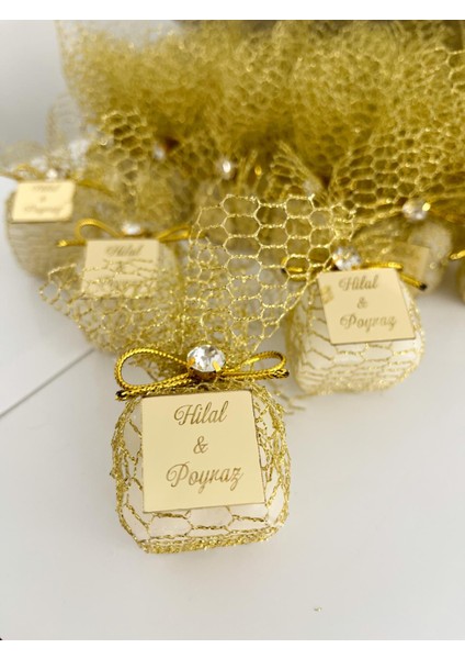 25 Adet Gold Tül Içinde Bubble Mum Nikah Hediyeliği fiyatları
