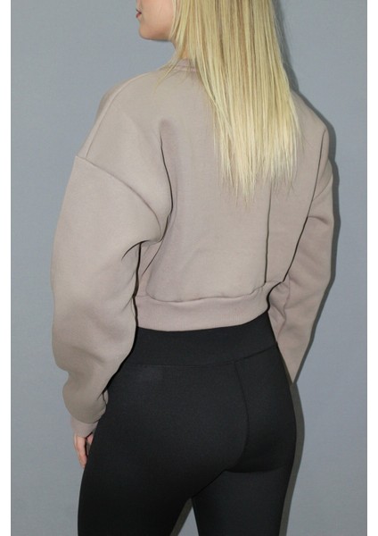 Baskılı Crop Sweat Taba - 211.502. fırsatları