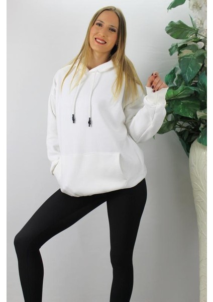 Üç Iplik Kapşonlu Sweat Beyaz - 2410.2022 fiyatları
