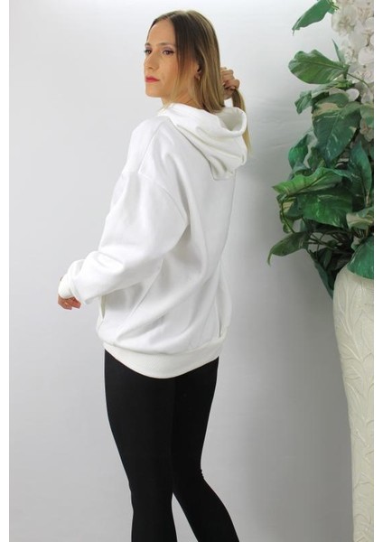 Üç Iplik Kapşonlu Sweat Beyaz - 2410.2022 fırsatları