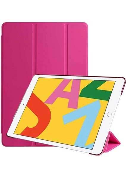 Apple iPad 10.2 (8.nesil) Uyumlu Tablet Kılıfı Smart Cover Standlı Akıllı Kılıf, Pembe