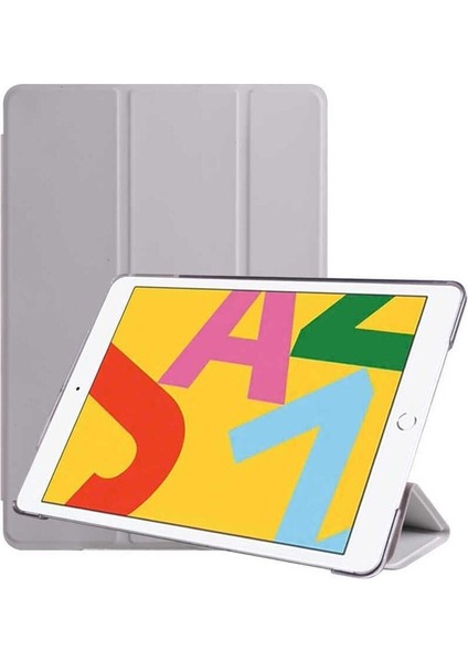 Apple iPad 10.2 (8.nesil) Uyumlu Tablet Kılıfı Smart Cover Standlı Akıllı Kılıf, Gri