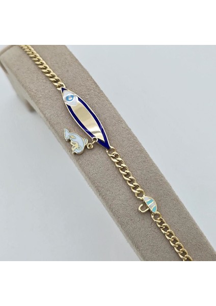 Nazar Boncuklu Çocuk Künye Altın – BLK0782 fırsatları