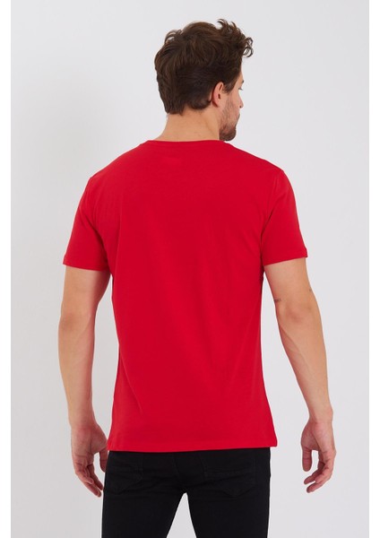 Erkek Pamuk Modal Regular Fit T-Shirt Kırmızı