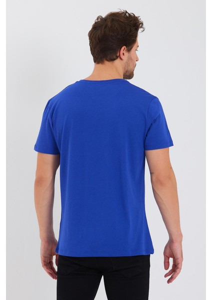 Erkek Pamuk Modal Regular Fit T-Shirt Saks