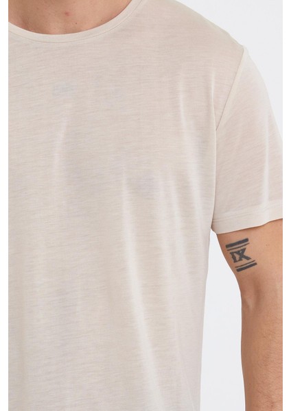 Erkek Tencel Kumaş Bisiklet Yaka T-Shirt Taş fiyatları