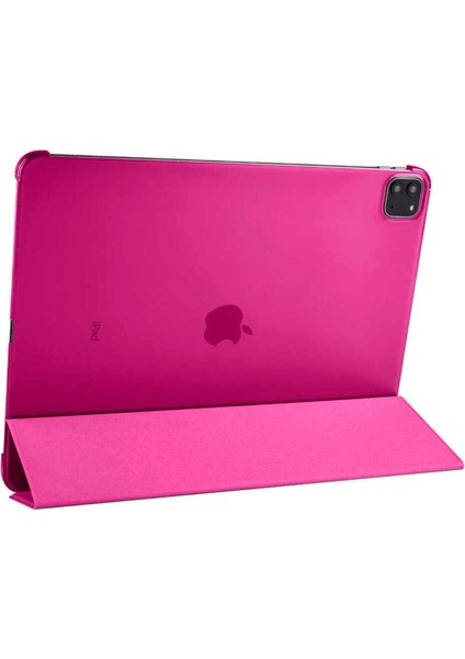 Apple iPad Pro 12.9 2021 (5.nesil) Uyumlu Tablet Kılıfı Smart Cover Standlı Kılıf, Pembe