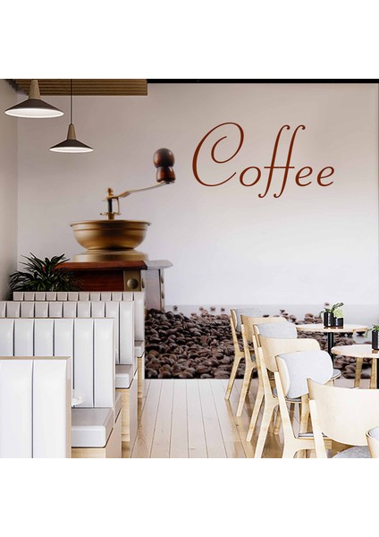 Kahve Makinalı Cafe Duvar Kağıdı Baskı