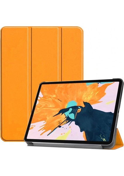 Apple iPad Air 10.9 2022 (5.nesil) Uyumlu Tablet Kılıfı Smart Cover Standlı Kılıf, Turuncu