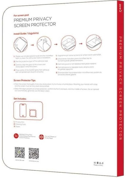 Apple iPad Air 10.9 2022 (5.nesil) Uyumlu Tablet Privacy Temperli Cam Ekran Koruyucu