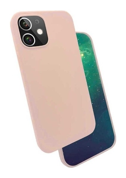 Apple iPhone 12 Uyumlu Kılıf Silk Silikon, Pembe