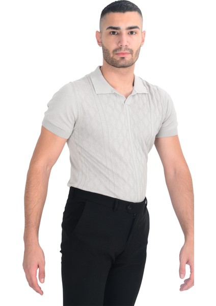Cengiz Inler Desenli Merserize Polo Yaka Erkek Triko T-Shirt fırsatları