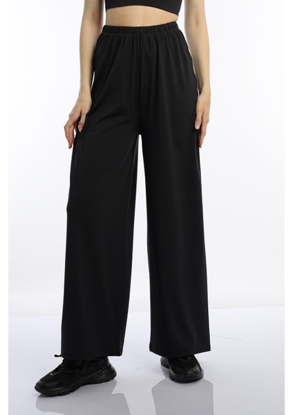 Kadın Allegro Kumaş Oversize Pantolon Siyah