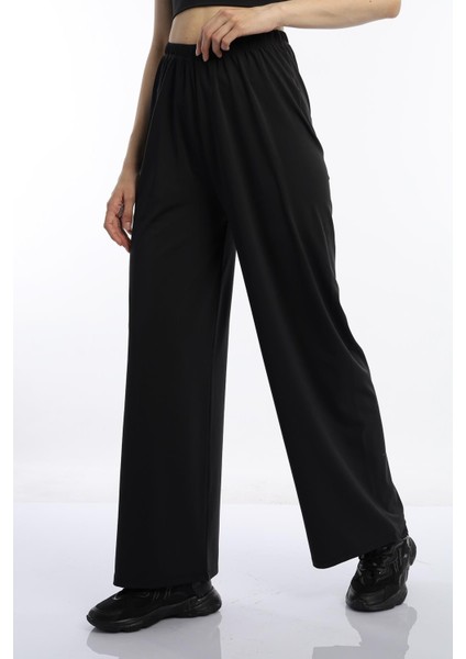 Kadın Allegro Kumaş Oversize Pantolon Siyah